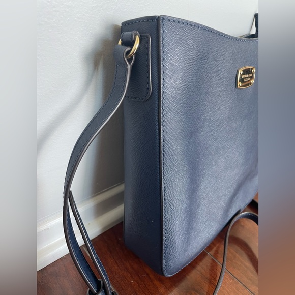 Authentic Michael Kors MK Jet Set Travel Purse Handbag Crossbody Bag - Navy blue - Picture 3 of 11